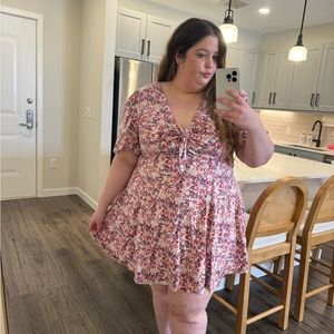 ASOS curve pink floral dress size 20
